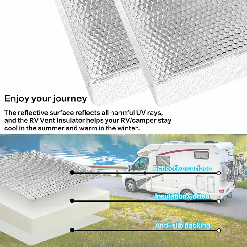 Toldear RV Vent Insulator and Skylight Cover 22″x14″x3″ with UV Protection Layer Reduce Heat Transfer & Increase A/C Efficiency RV Accessories for Vent Inside Camper Trailer - Image 5